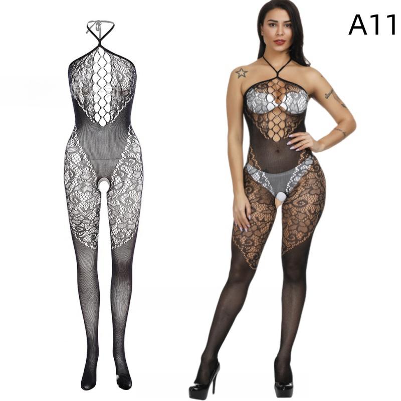 Dámské síťované přiléhavé síťované body Sexy spodní prádlo Spodní prádlo Krajka Transparentní Jednodílné tělové punčochy Kombinézy Punčochy Uniforma
