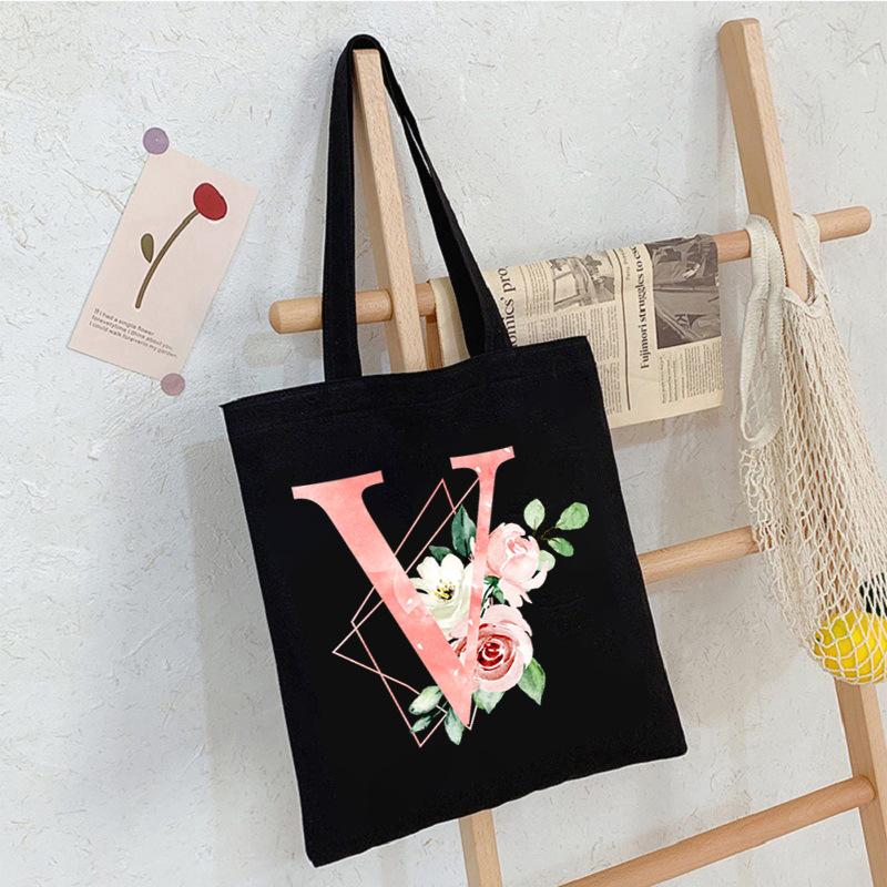 Alphabet Letter A-Z Printed Shoulder Bag Female Casual Student Crossbody Bag Large Capacity