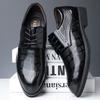 Men's leather shoes business dress genuine leather Korean version black 2025 new autumn soft surface platform wedding groom shoes