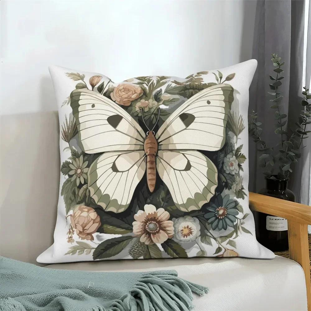 Home Decoration Cushion Cover Butterfly Flower Pillow Cover Sofa Car Decoration Pillow Cover