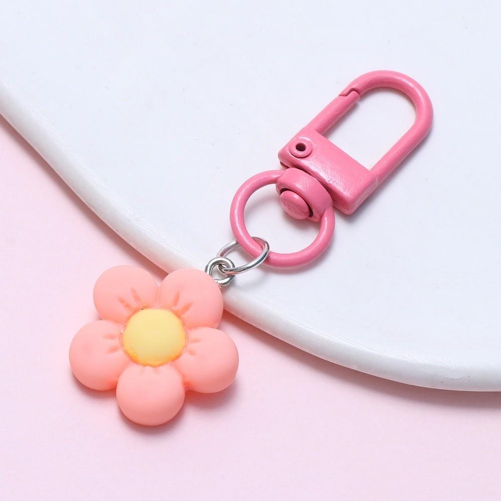 Kawaii Cartoon Colorful Flower Resin Flower Charm Accessories Keychain Backpack Hanging Decoration Bag Charms