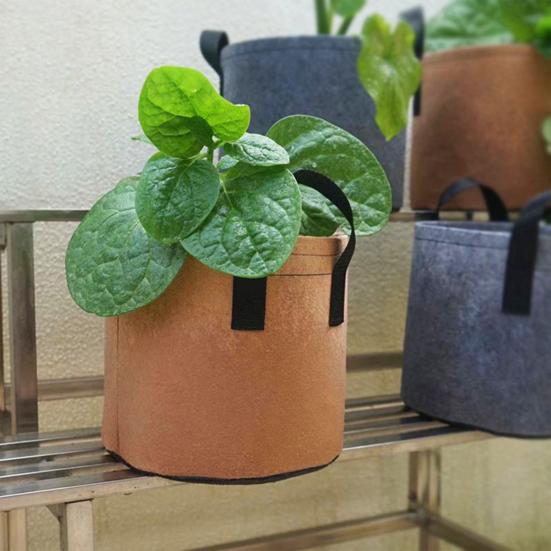 

5 Gallon Grow Bag Non-woven Fabric Planting Bag with Handles Breathable Garden Pot for Indoor Outdoor Vegetables Fruits Planting M чорний