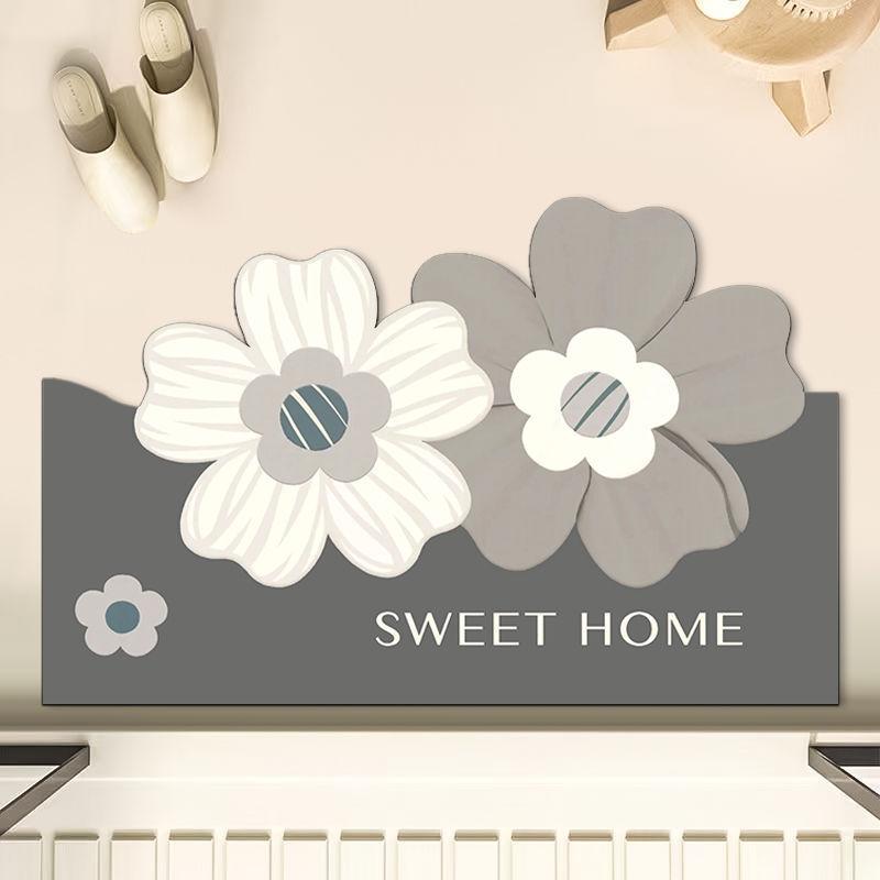 

Маленький свежий нерегулярный диатомовый грязевой коврик, впитывающий грязный туалет, хороший уход, нескользящий коврик для двери 40 * 60cm