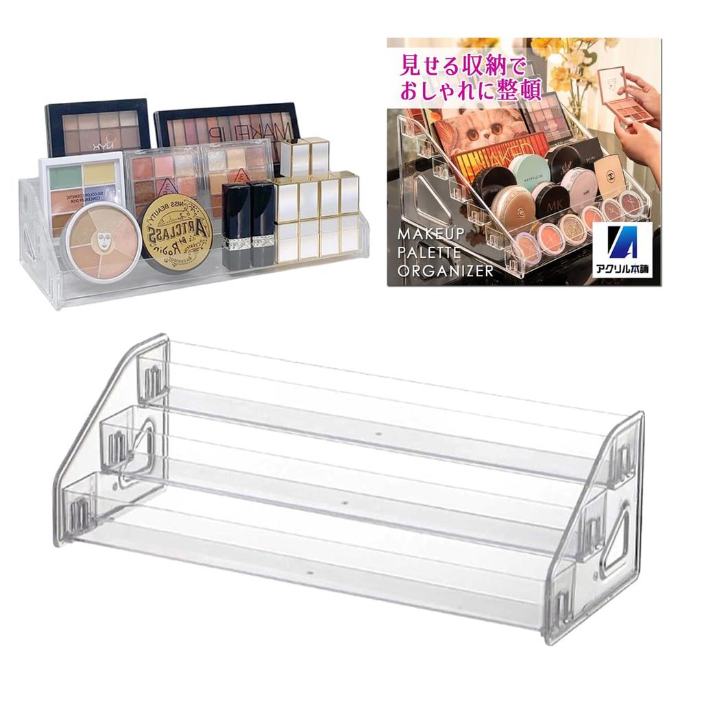 Acrylic Honpo Makeup Storage Cosmetic Makeup Brush Desktop 3 Box, Storage, Stand, Cosmetics, Skincare, Eyeshadow, Lightweight, (Clear, Tiers)