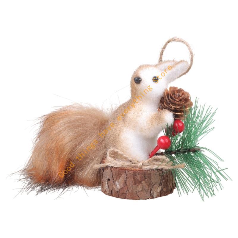 Christmas Tree Squirrel Hanging Ornament Artificial Squirrel Decoration For Christmas Tree Door Mantel Window Display 55KF