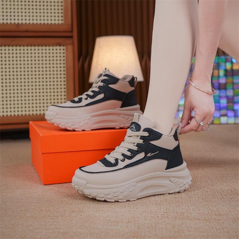 Spring and Autumn New Sports and Leisure High-top Shoes Breathable Soft-soled Dad Shoes