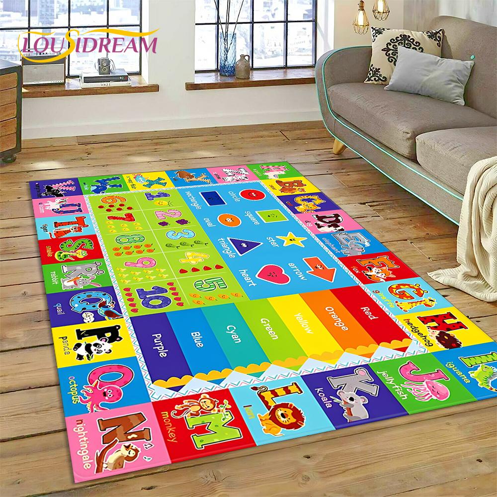 

Азбука ABC Дитячий Килимок для Повзання Рання Освіта Мультяшний Дитячий Ігровий Килим,Килим для Вітальні Спальні Дивана,Нековзкий Килимок 40x60cm(15x23in)