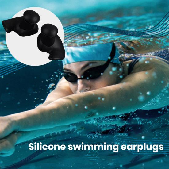 1 Pair Swimming Earplugs Silicone Waterproof Non-Slip Ear Plugs Friendly To Skin Noise Reduction Ear Plugs Swim Training Equipment