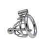 Men's Chastity Lock Metal Penis Cage with Catheter Gay Adult Sex Toys for Outdoor Wear Penis Restraints Cuckold Cock Ring