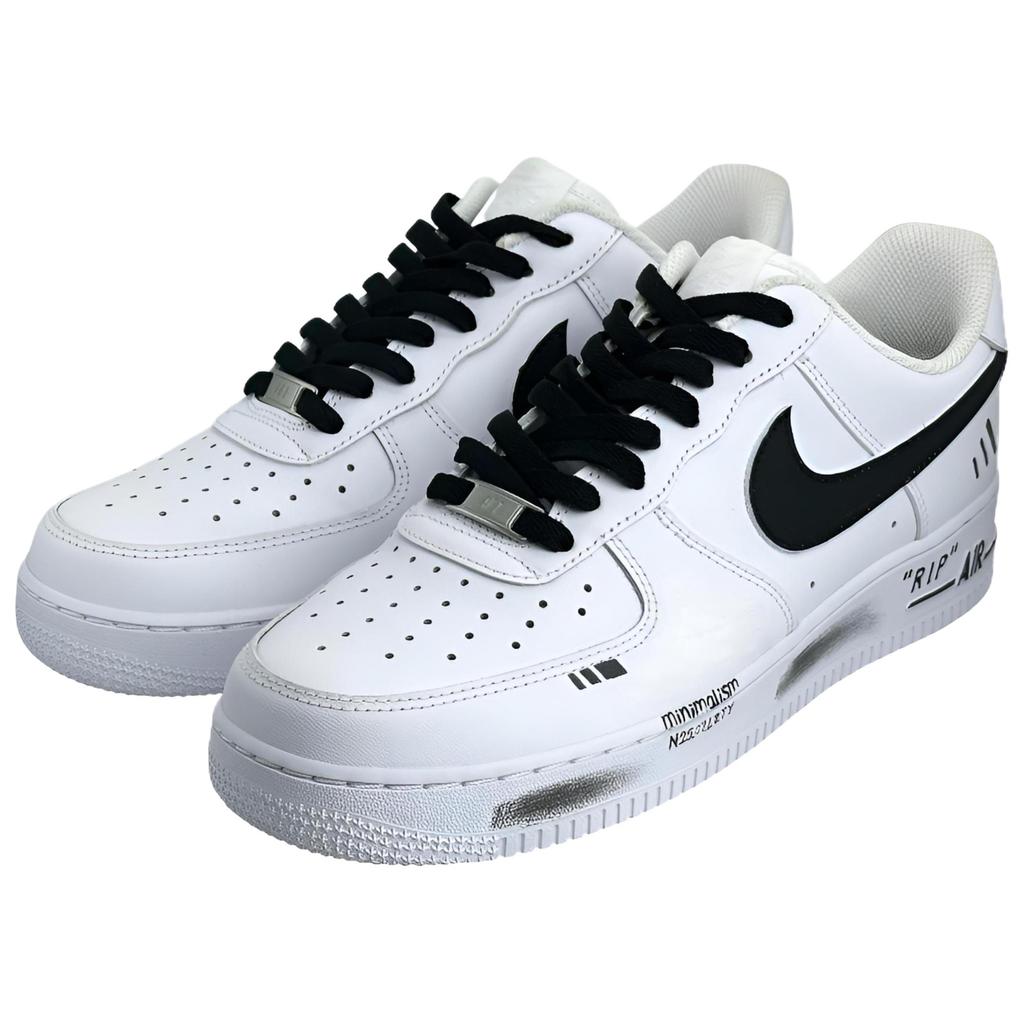 Nike Air Force 1 Ink Stain Old Shadow Abrasion Resistant Abrasion Resistant Low Top Skateboard Shoes Unisex Black White CW2288-111(Team1178-)