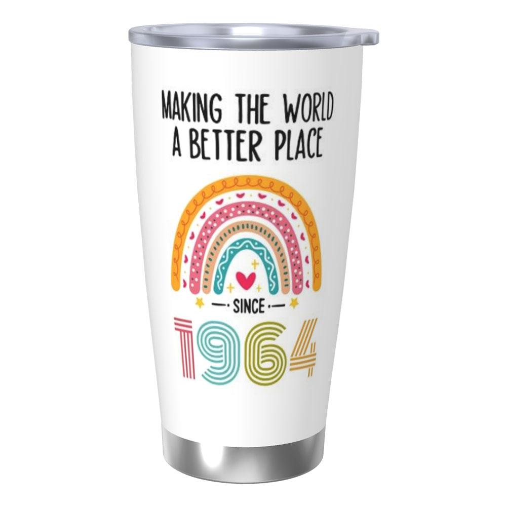 20 Oz Stainless Steel Tumbler Insulated Thermos Double-sided Print Travel Coffee Mug with Lid for Home Office Or Car