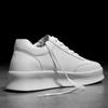 Increase Men's Sneakers Lift Leather Shoes Men Casual Platform Elevator Shoes Man Height Increasing Shoes Black White Footwear