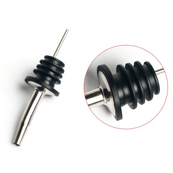 6 Sets Stainless Steel Oil Wine Liquor Bottle Pourers Dispenser with Cap Stopper