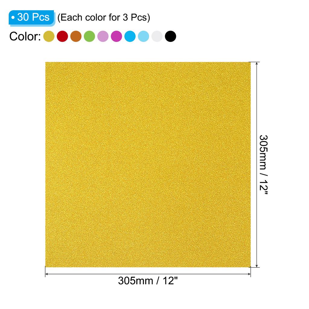 Glitters Cardstock Set Sparkling Thick No-Shed Shimmer Glitters Paper for Scrapbook Card DIY Craft Party Decoration Multicolored