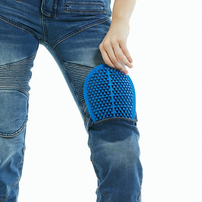 Motorcycle Jeans Women's Knight Slim-fit Locomotive Jeans Cycling Anti-drop Pants, Silicone Protective Gear