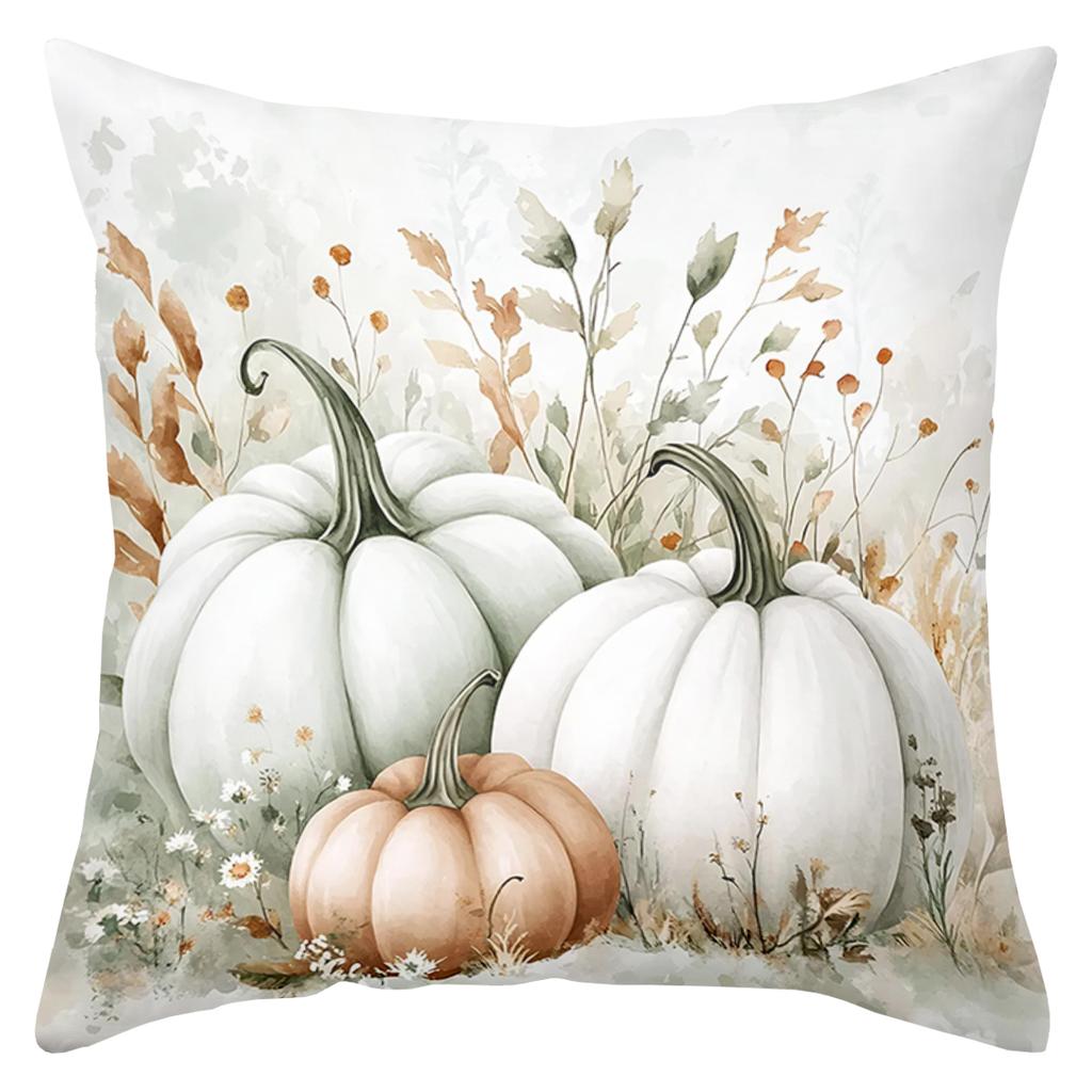 1 pieces -2D flat printing Autumn Pumpkin Pattern Decorative Throw Pillows Polyester pillowcase, sofa decorative cushion cov