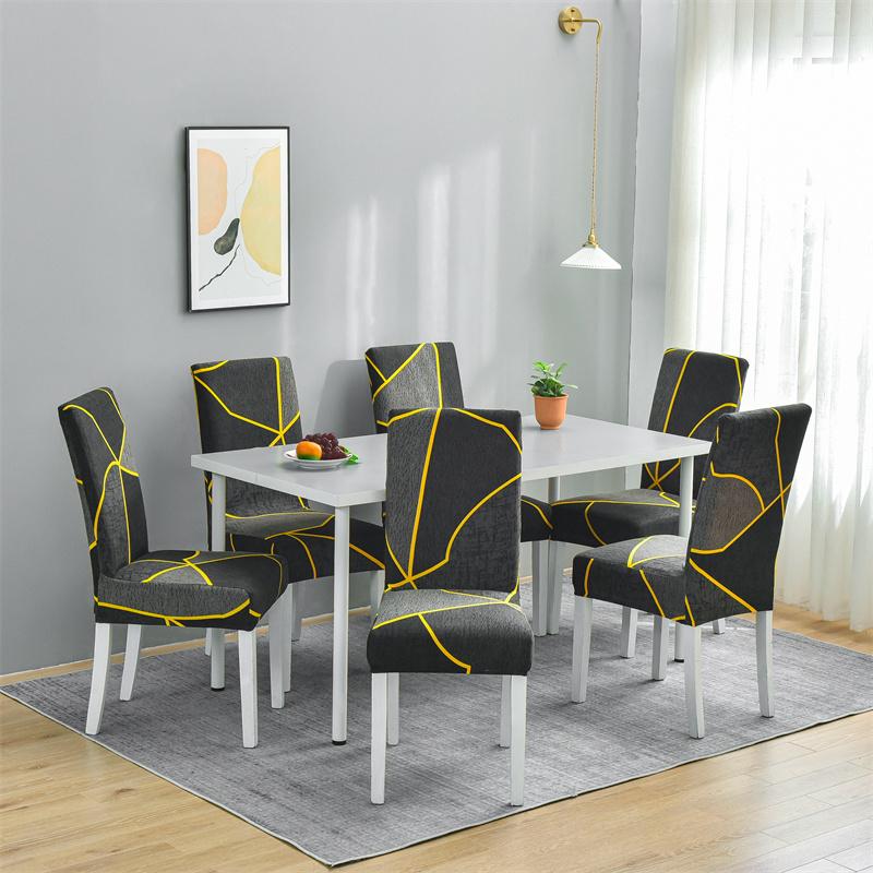 1PC Geometrische Spandex Stuhlhussen Stretch Esszimmer Sitzbezug Elastische Stuhl Schutzhülle für Restaurant Hochzeit Bankett