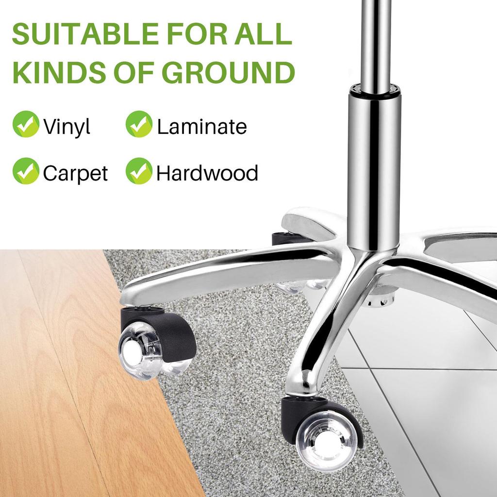 (Set of 5) Office Chair Casters Wheels, 2 Inch Heavy Duty Mute Chair Wheels Replacement- Universal Fit Wheels for Office Chair