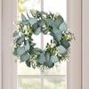 Artificial Eucalyptus Wreath Flower Wreath Green Leaves Garland Decor Spring Wreath for Farmhouse Party Wedding Indoor Festival