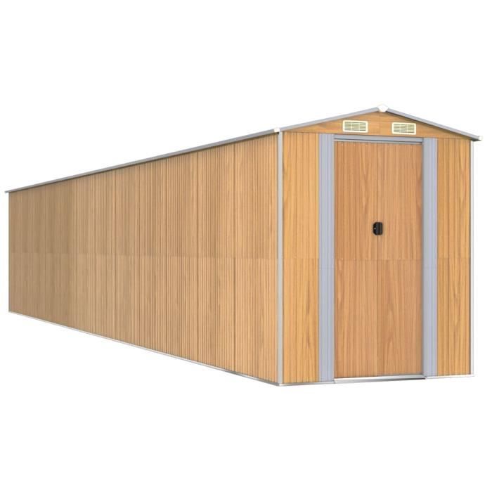VidaXL Garden Shed Light Brown 192x1021x223 Cm Galvanized Steel 3147481