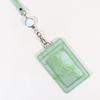 Retractable Lanyard Badge Holder PU Leather ID Card Case with Reel Clip for Work Employee Name Tag Keychain Passport Holder