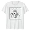 Süßes Häschen mit Blumen Tier Herren T-Shirt Damen T-Shirt Grafik