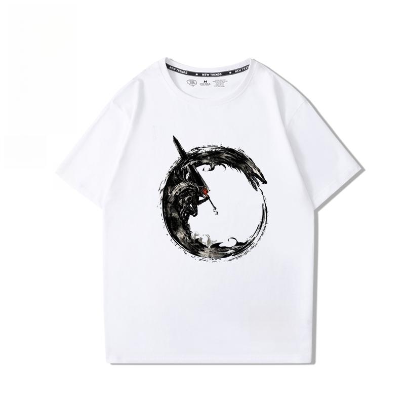 Berserk Anime Hübscher Druck 100% Baumwoll-T-Shirt Sommer Herren Lässig Bequem Atmungsaktiv Streetwear