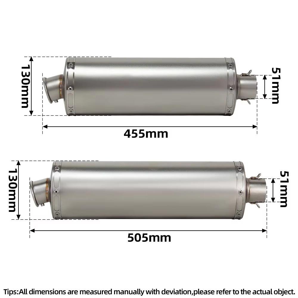 Phoenix Stainless Steel 51MM Tail Section Exhaust for Motorcycle/Scooter Modification