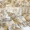 G5Z Princess Heart Cotton Four-Piece Bedding Set with Ruffled Skirt
