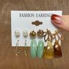 Modyle Vintage Pearl Butterfly Leopard Acrylic Earring Set For Women Girls Heart Earrings Elegant Wedding Party Jewellery