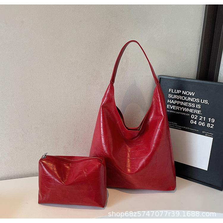 High-end Fashion Shoulder Bag Women's Retro Simple Versatile Lazy Style Large-capacity Commuting Shoulder Bag Tote Women's Bag