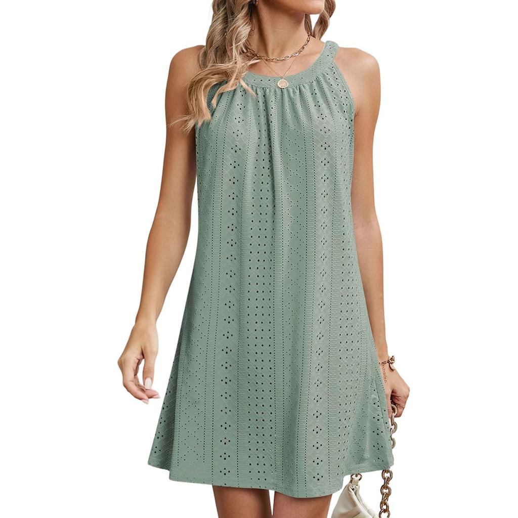 Modisches und elegantes ärmelloses A-Linien-Kleid für Damen