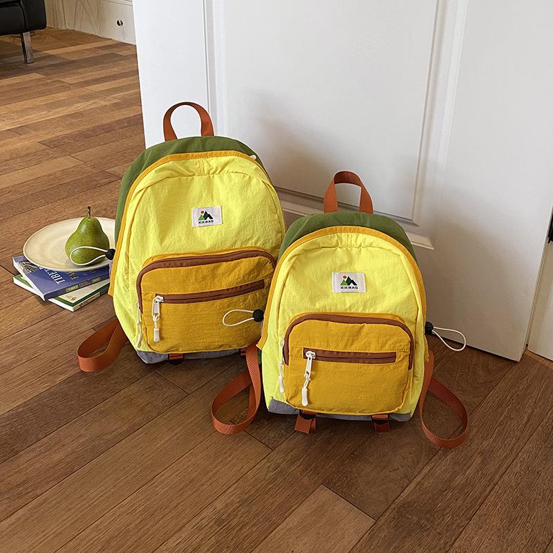 Schoolbag Kindergarten Elementary School Bag Korean Edition Fashion Contrast Color Boys and Girls Backpack Lightweight Travel Children's Backpack
