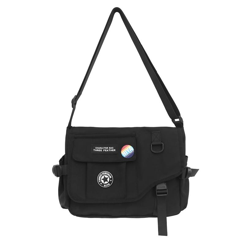 

Женская однотонная сумка через плечо, мужская сумка-мессенджер большой емкости, студенческая сумка на плечо чёрный