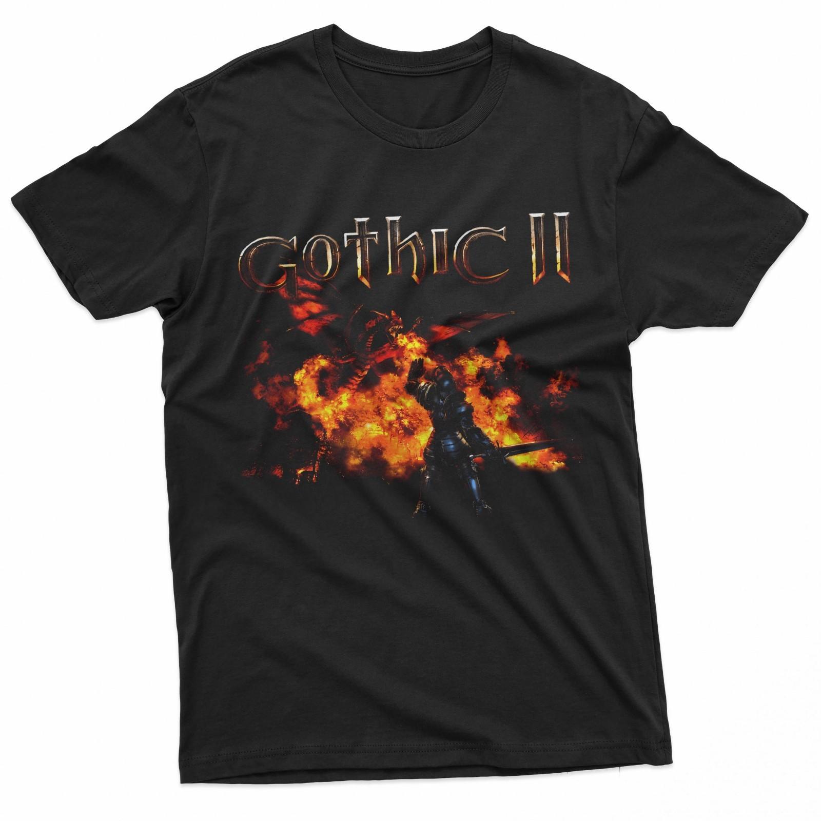 Gothic II Dragon Fight RPG Game T-Shirt S разноцветный