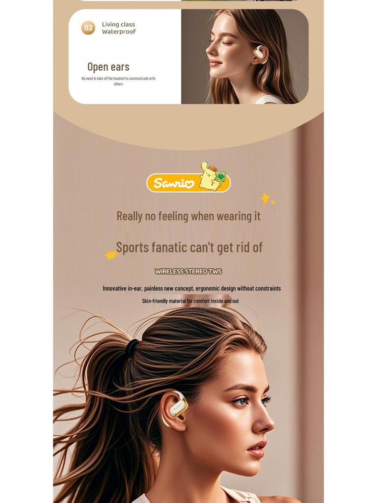 Sanrio Hello Kitty Bluetooth Wireless In-Ear Earphones for Sports & Gaming