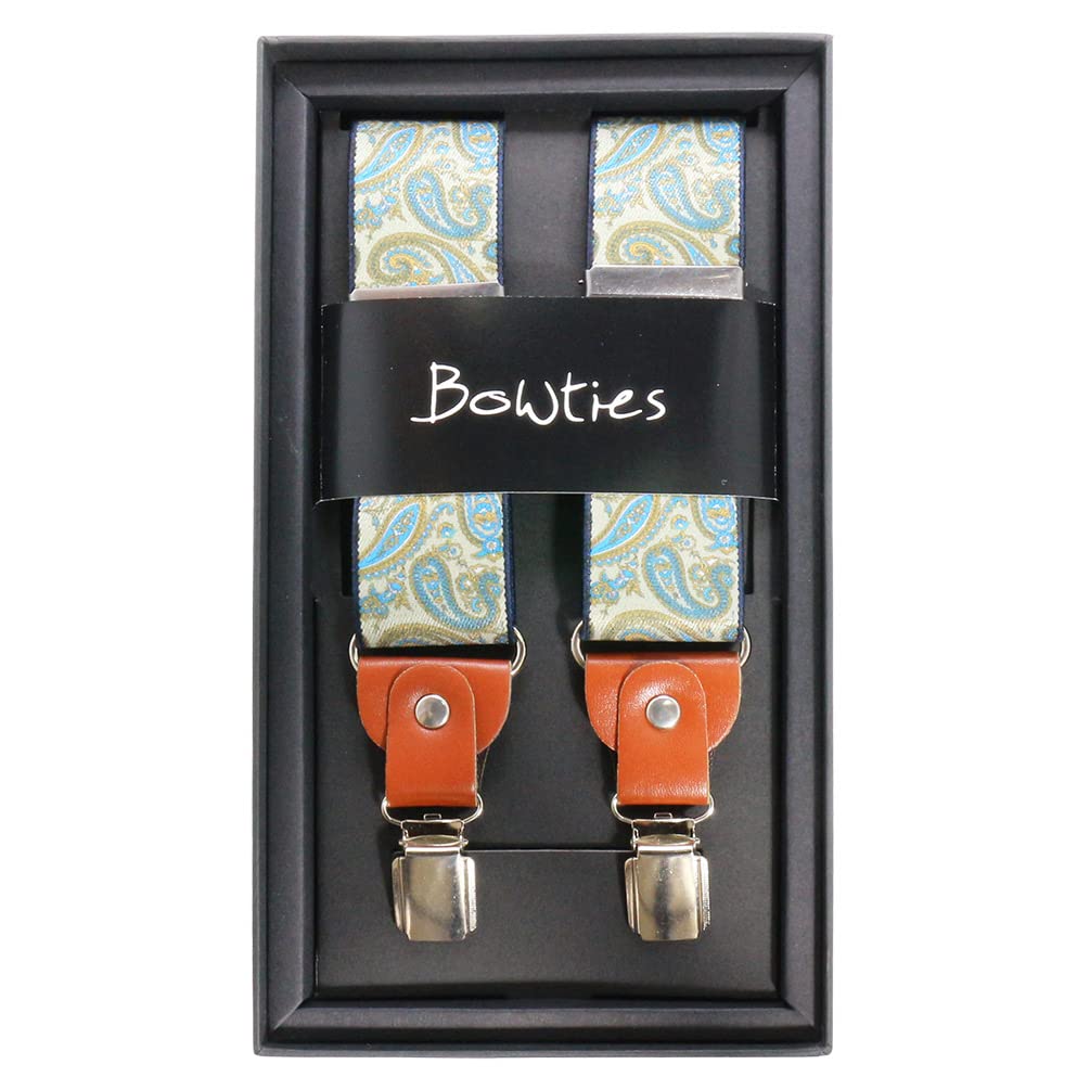 Suspender Clip Paisley White Sc00041 [Bowties.jp] Y-Shape