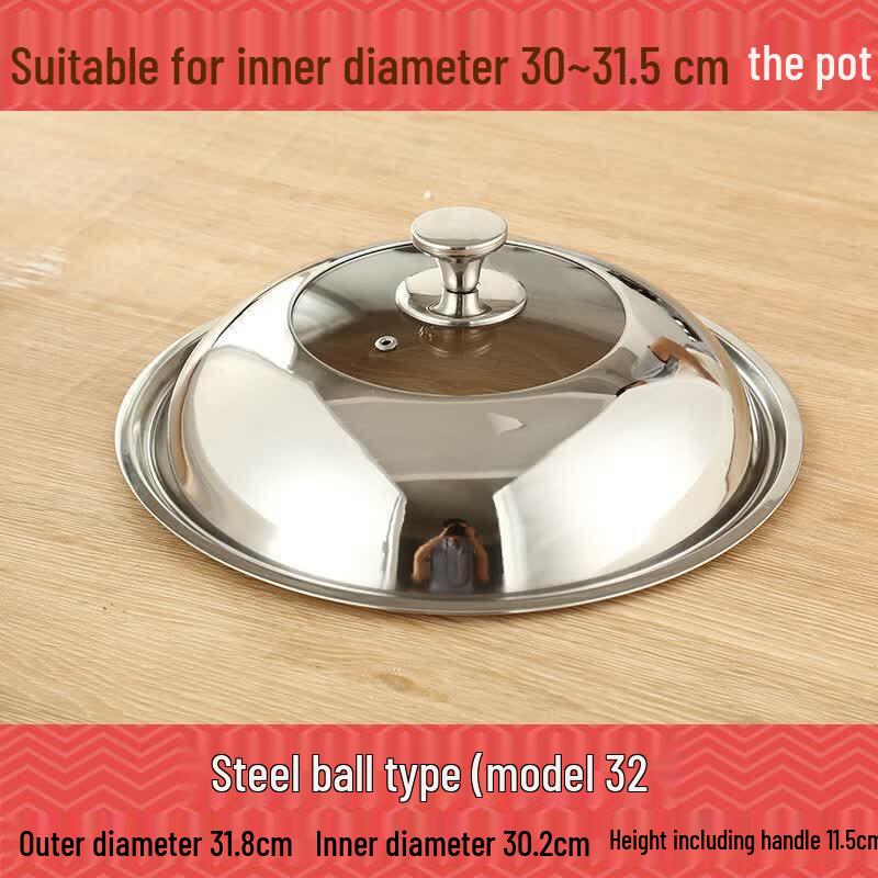 Universal Stainless Steel & Glass Wok Lid