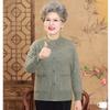 Medium Elderly Loose Casual Crew Neck Jacket Grandma Sweater Cardigan Mom Knitted Sweater Old Lady Clothes Women's