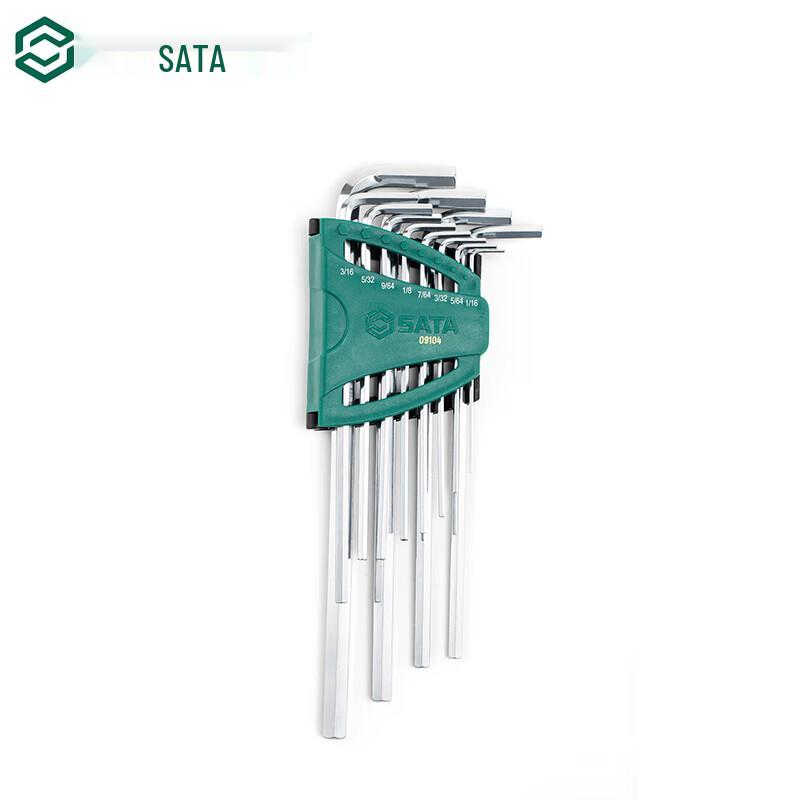 SATA 09104 12-Piece Extra Long Imperial Hex Key Wrench Set