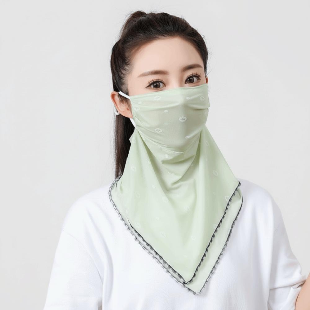 Thin Triangular Scarf Elastic Face Cover Simple Sunscreen Veil  Women