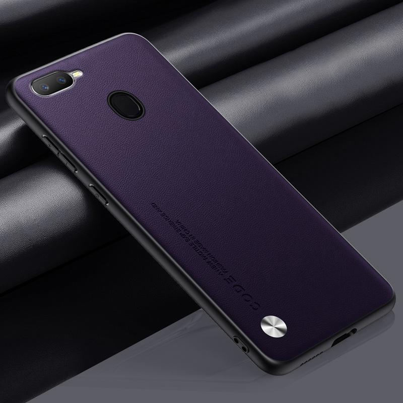 

Розкішний шкіряний чохол PU для OPPO AX7 A3S A5S A12 A12E матовий силіконовий чохол для телефону для OPPO A3 F11 A9X AX5S Realme C1 Coque For OPPO A12 фіолетовий