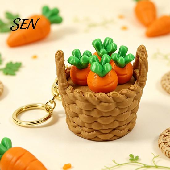 Miniature Desk Toys 3D Printed Mini Vegetable Basket Keychain, Cute Simulated Pendant, Unique Gifts for Friends Portable Stress Relief Clicker