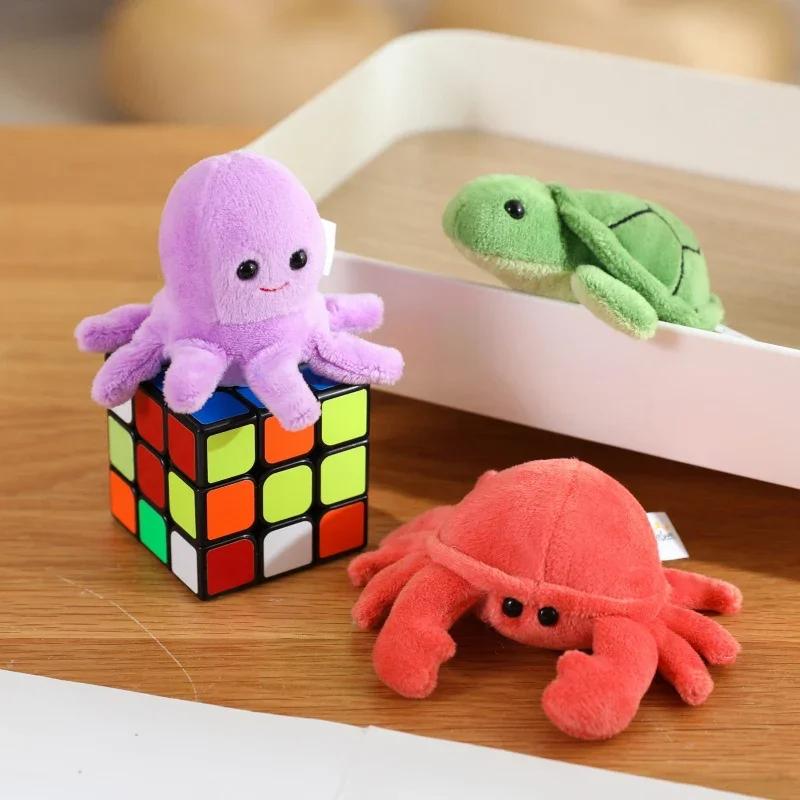 9CM Mini Finger Puppets Educational Toys For Children Hand Cartoon Birds Marine Animals Plush Doll Hand Puppets Tell Story Gifts