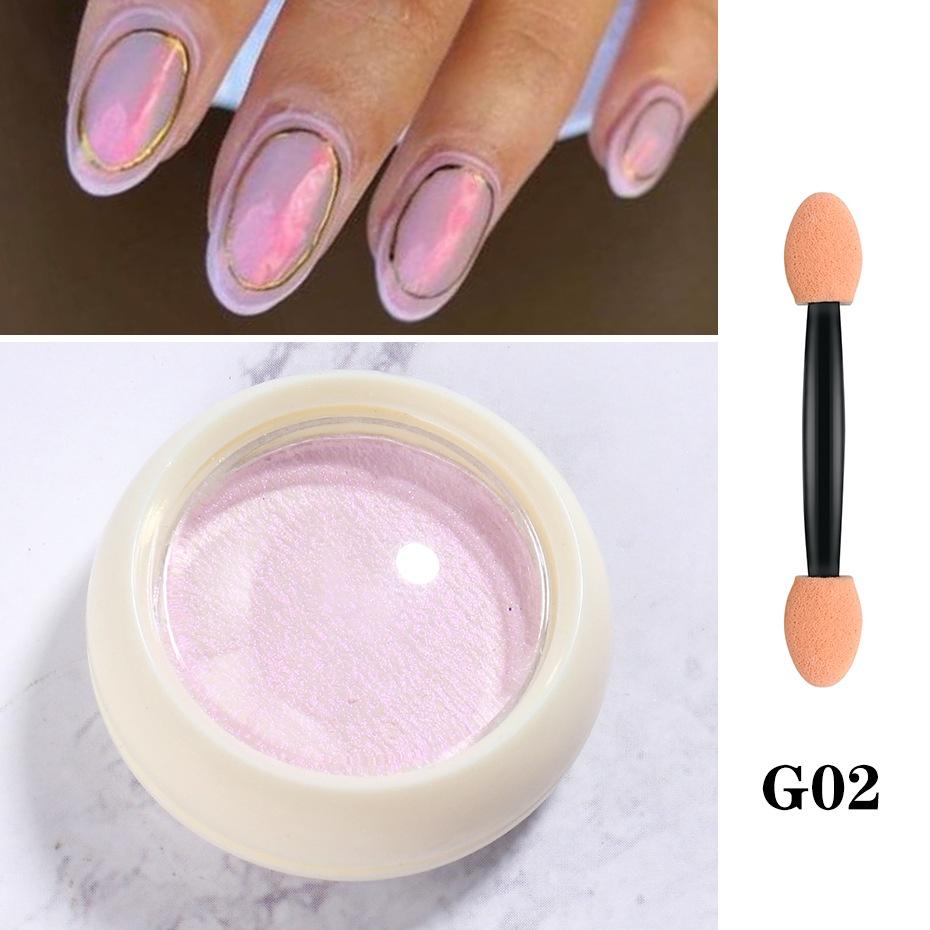 Pevný pudr Třpytky na nehty Aurora Zrcadlo Duhový chrom Mořská panna Pigment Holografický třecí prach Dekorace na nehty Manikúra