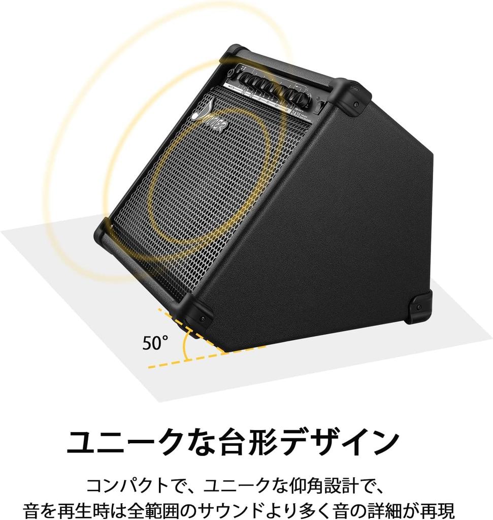 Donner Amplifier for Electronic Drums External Speaker 35W Wireless Microphone Compatible Black DA-35