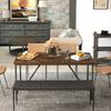 Dining Table for 6 People Industrial Style in Wood and Steel, 150x80x75 cm, Brown