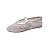 Fashion Mesh Ballet Shoes Women's Spring and Summer New Round Toe Shallow Mouth Cutout Mesh Breathable Flat Sandals
