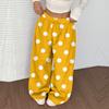 Women's Casual And Fashionable Printed Elastic Waist Loose Wide Leg Pants