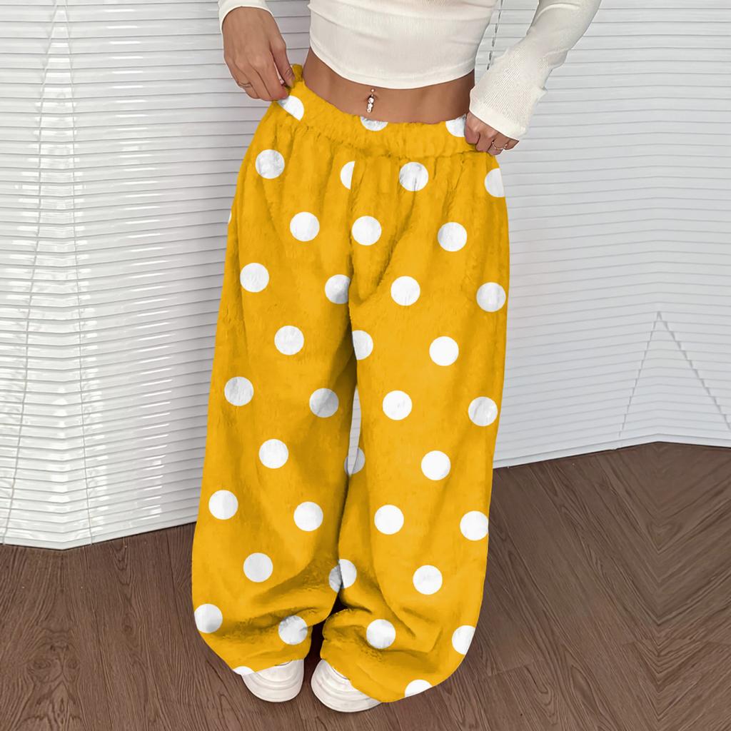 Women's Casual And Fashionable Printed Elastic Waist Loose Wide Leg Pants